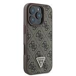 Кейс GUESS hardcase Leather 4G Triangle Strass за iPhone 16 Pro Max кафяв