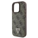 Кейс GUESS hardcase Leather 4G Triangle Strass за iPhone 16 Pro Max кафяв