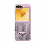 Diamond кейс триъгълно лого за Samsung Galaxy Z Flip 5 розов