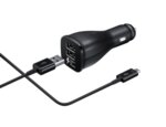 Samsung Fast Charging Dual Car Charger, USB-C Cable, Black