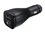 Samsung Fast Charging Dual Car Charger, USB-C Cable, Black