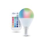 LED крушка E14 G45 RGB +  White 5W с дистанционно