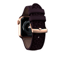 Каишка от кожа на сьомга Njord за Apple Watch 40/41 mm патладжан
