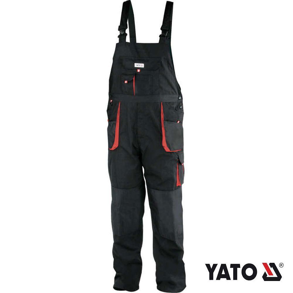 Работен гащеризон YATO, 11 джоба, памук / полиестер, сиво-оранж