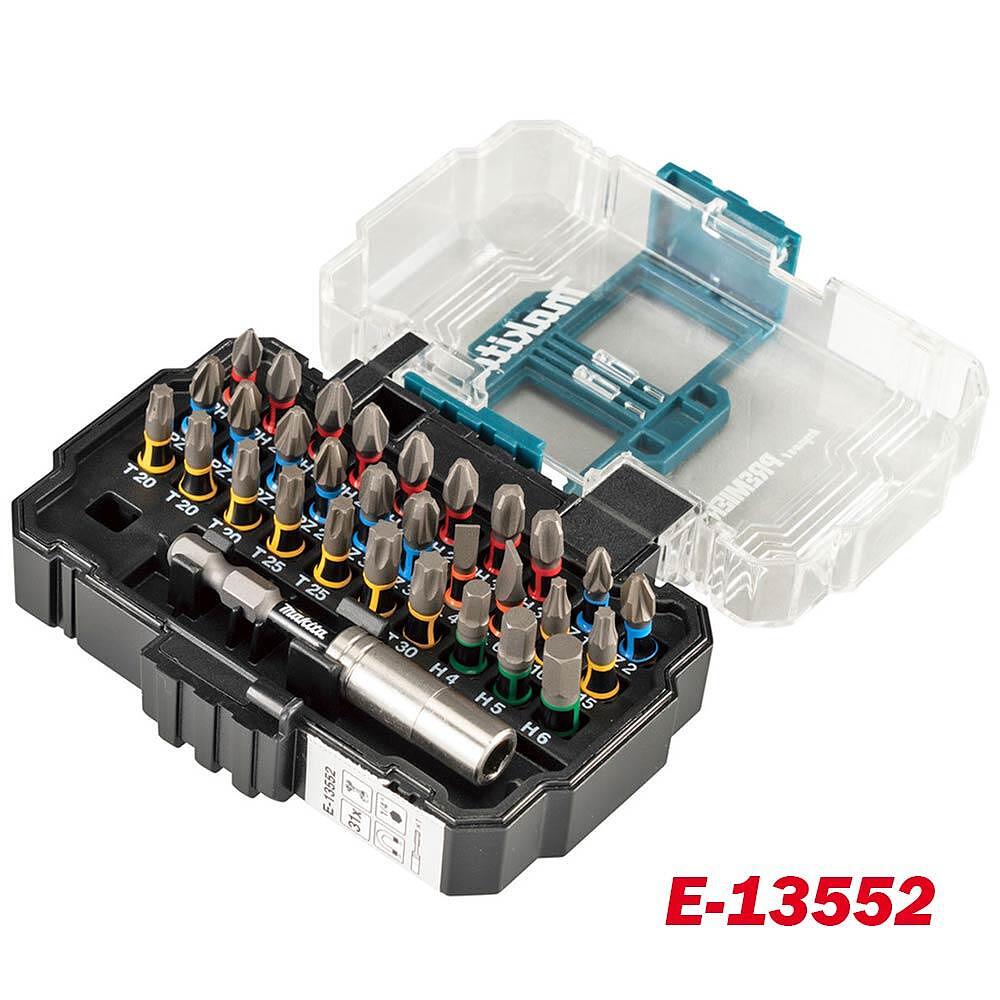 Комплект накрайници/битове с магнитен държач, 31 части, PH/PZ/TX/SL/H, Makita E-13552 Impact Premier