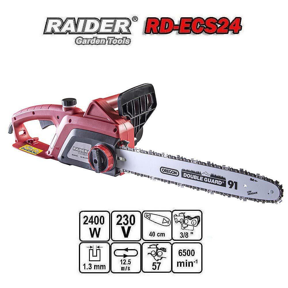 Електрическа резачка 2400W, шина OREGON 40 см, верига 3/8", RAIDER RD-ECS24