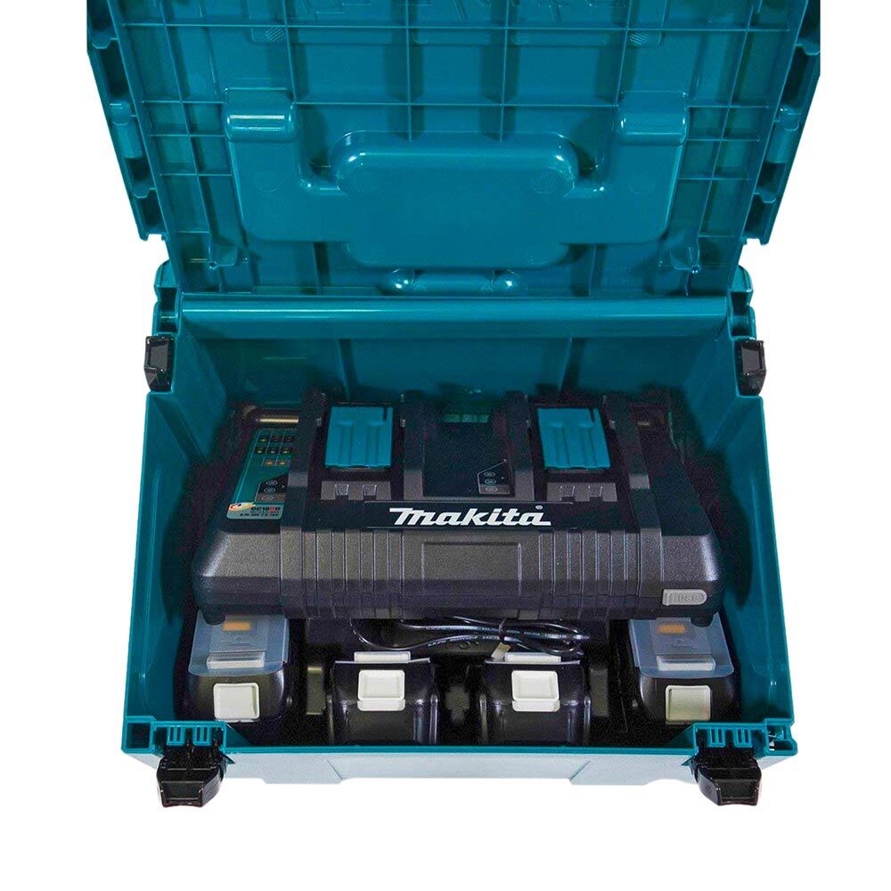 Комплект Makita 197626-8 (4бр. батерии BL1850B 18V, 5Ah + двойно зарядно DC18RD + куфар Makpac 3)
