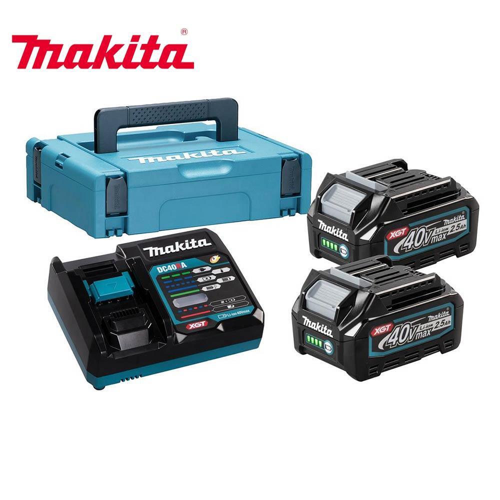 К-т 2 акумулаторни батерии BL4025, 40V, 2.5Ah + зарядно DC40RA + куфар Makpac 1, Makita 191J81-6