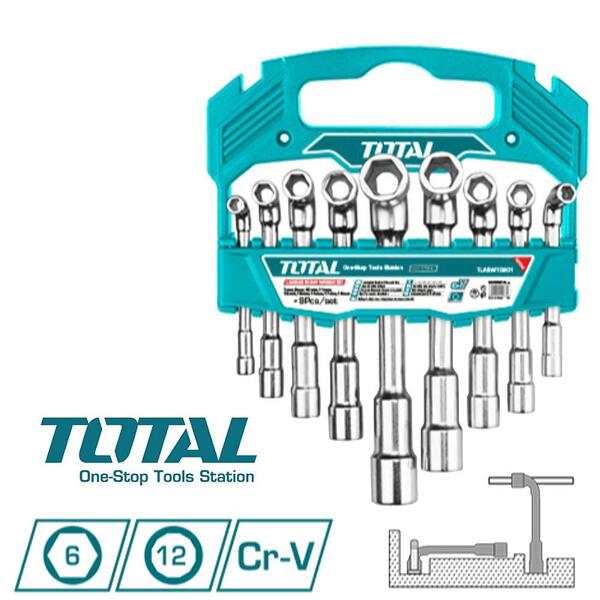 Комплект Г-ключове, TOTAL INDUSTRIAL TLASWT0901, CrV, SW 7-19, 9 части Комплект Г-ключове, TOTAL INDUSTRIAL TLASWT0901, CrV, SW 7-19, 9 части