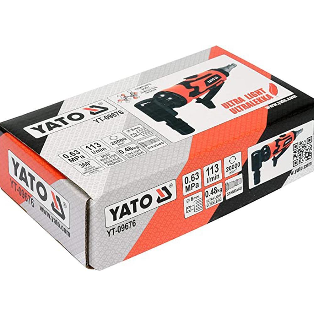 Пневматична шлифовалка YATO YT 09676, ъглова, 6 мм, 20000 min - 1