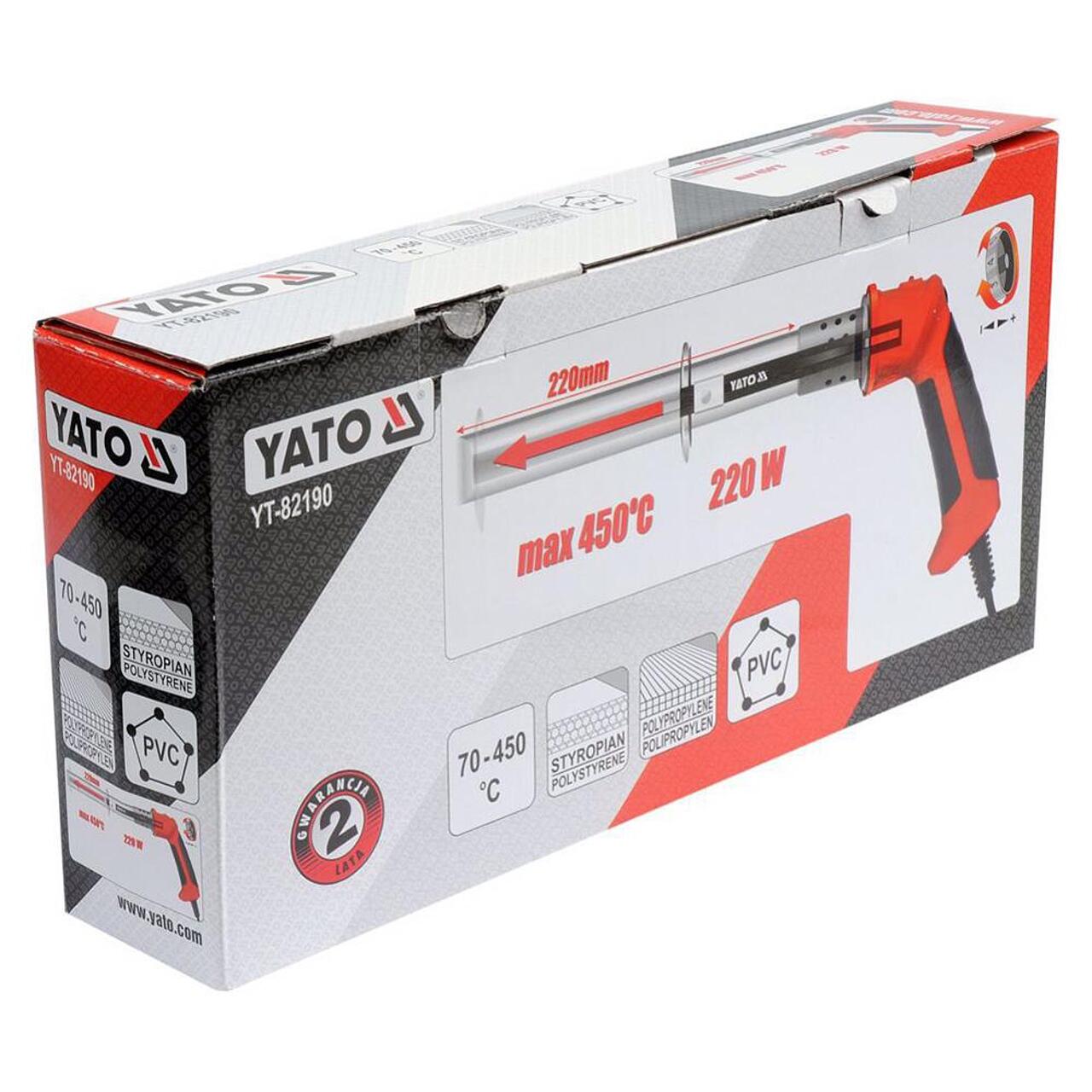 Термичен нож за полимери YATO YT 82190, 70 - 450°C, 220 W