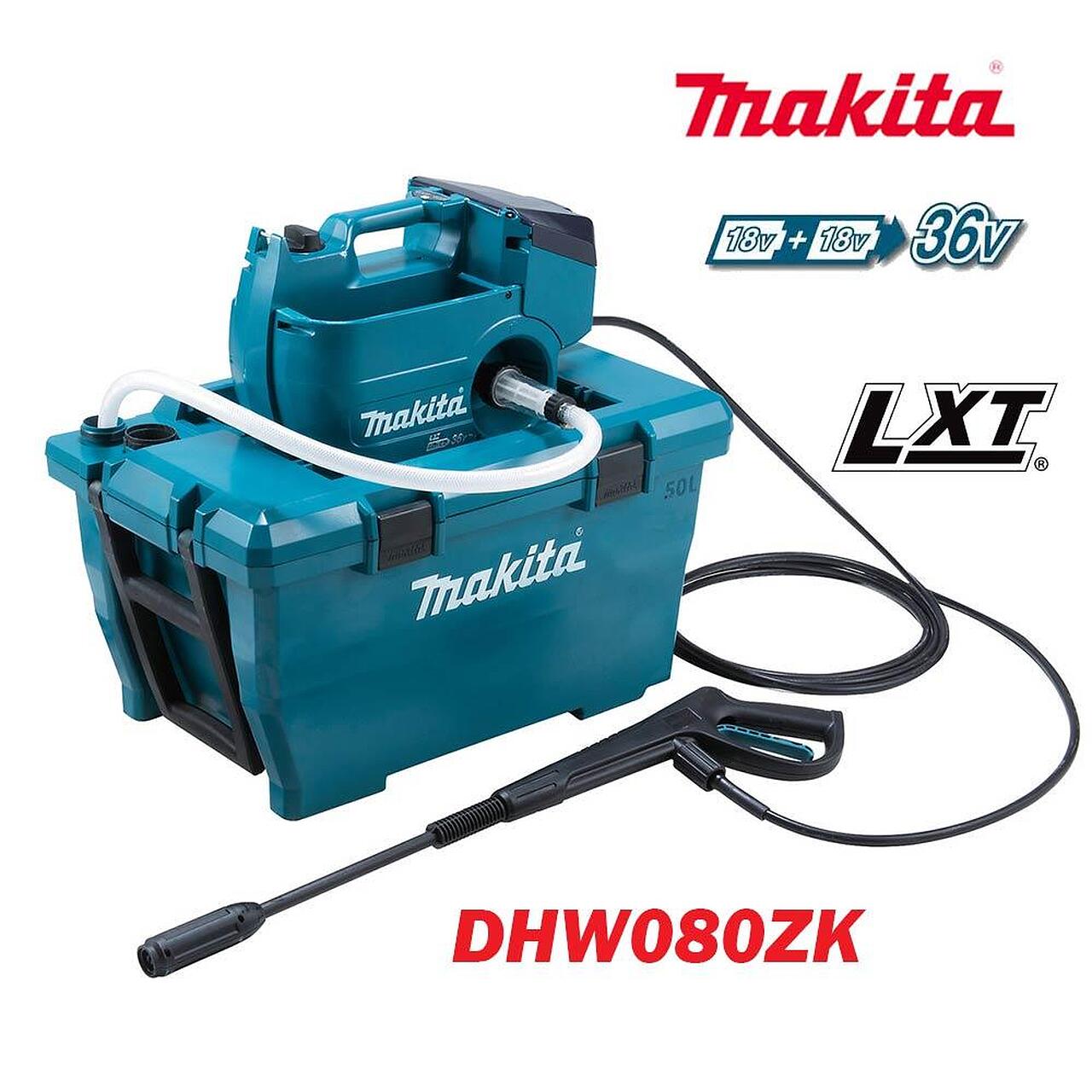 Водоструйка акумулаторна Makita DHW080ZK, 18+18V, Li-ion, 80 bar, 50 л., 330 л/ч.