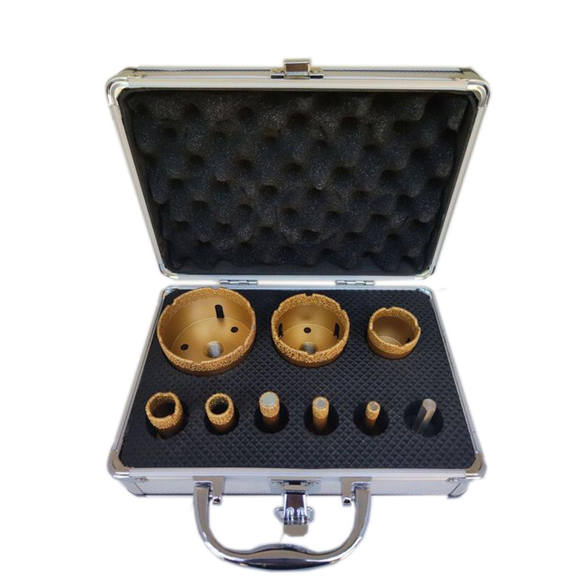 Комплект 8бр. диамантени боркорони за фаянс, 6-68мм + M14 в кутия SHDIATOOL /6278/