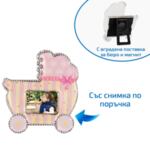 Магнит бебешка количка със снимка за момиче