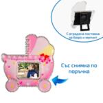 Магнит бебешка количка със снимка за момиче