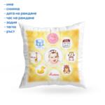 Декоративна възглавница бебешка визитка - дизайн 3