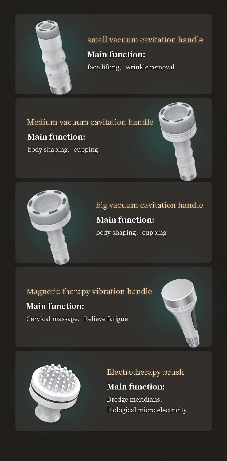 Dispozitiv combinat de corp cu cavitație 80 Khz, vid, radiofrecvență, vibromasaj, bioelectrostimulare și lipolaser