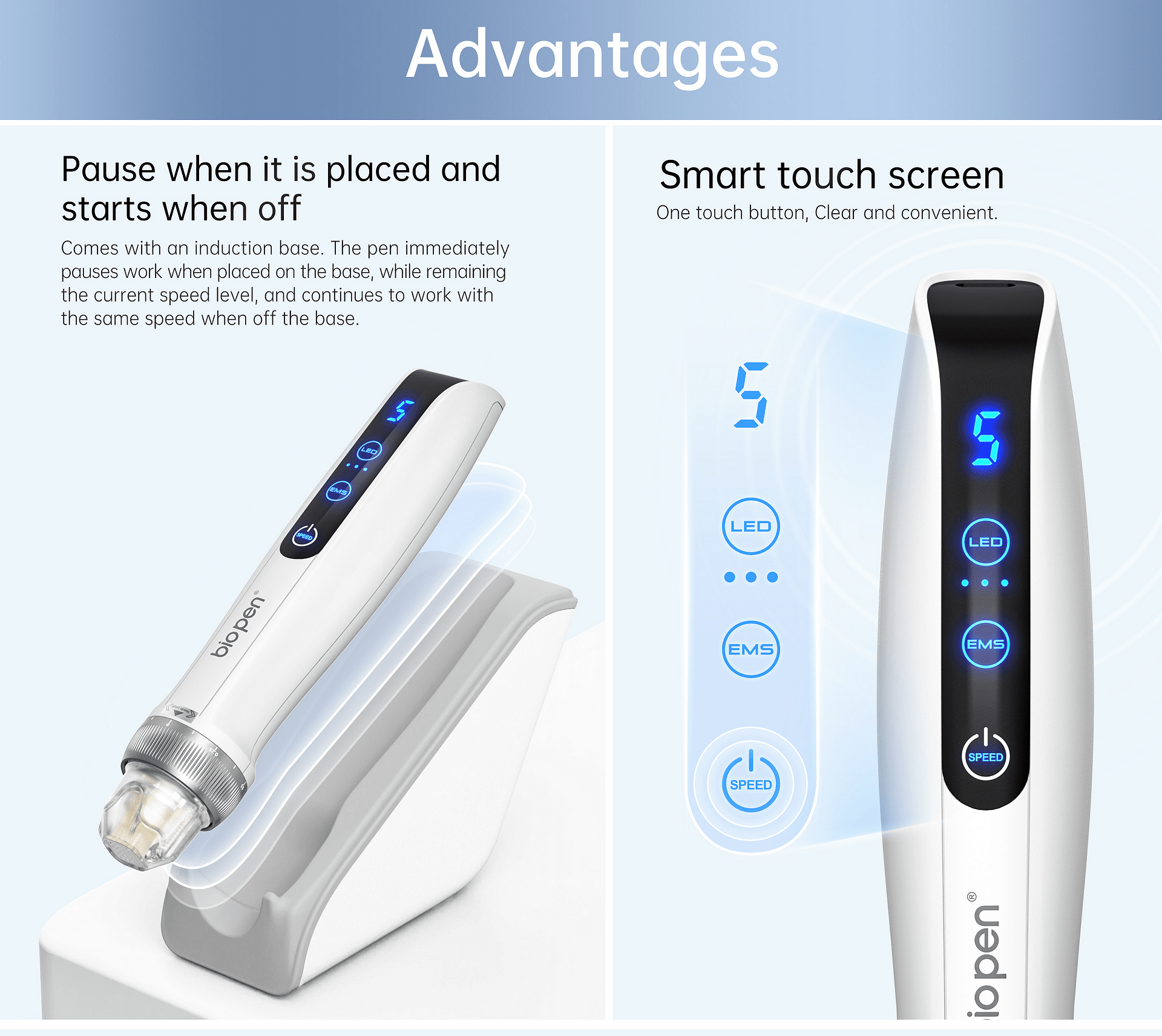 Biopen de Dr. Pen - Microneedling + EMS + terapie cu LED-uri