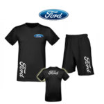 Egyedülálló nyári együttes, amely pólóból és rövidnadrágból áll Ford