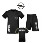 Egyedülálló nyári együttes, amely pólóból és rövidnadrágból áll OPEL