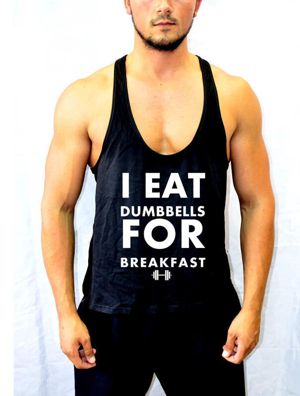 Sport póló a fitneszhez "I EAT DUR BREAKFAST"