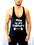Sport trikó fitneszhez "IRON IS MY THERAPY"