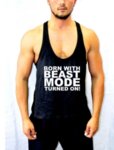 Sport trikó fitneszhez "BORN WITH BEAST MODE TURNED ON"