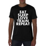 PREMIUM Fitness póló "EAT SLEEP LOVE TRAIN REPEAT"
