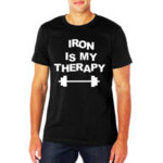 PREMIUM Fitness póló "IRON IS MY THERAPY"