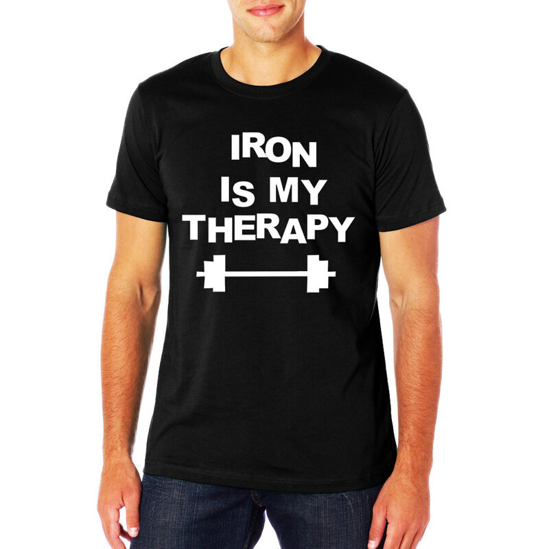 PREMIUM Fitness póló "IRON IS MY THERAPY"