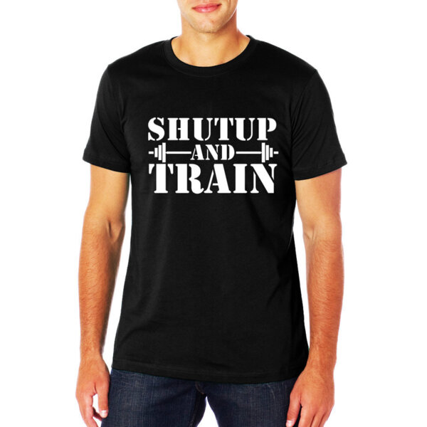 PREMIUM Fitnesz póló "SHUTUP AND TRAIN"