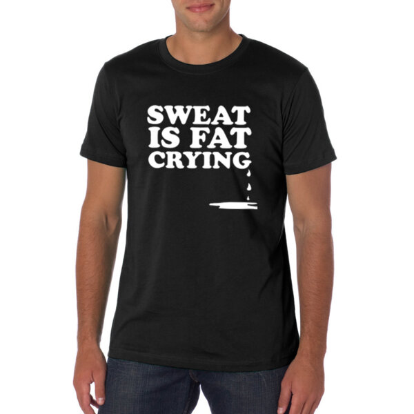 PREMIUM Fitnesz poló "SWEAT IS FAT CRYING"