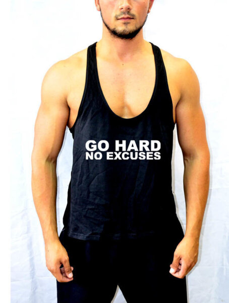 Sport trikó fitneszhez "GO HARD NO EXCUSES"