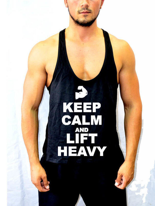 Sport póló a fitneszhez "KEEP CALM AND LIFT HEAVY"