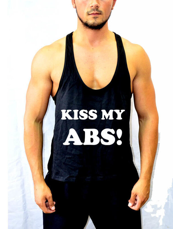 Sport póló a fitneszhez "KISS MY ABS"