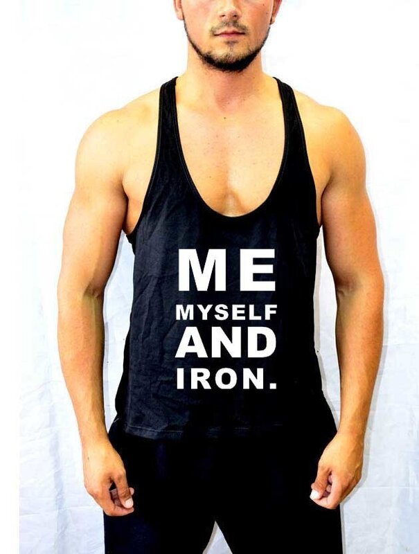 Sport póló a fitneszhez "ME MYSELF AND IRON"