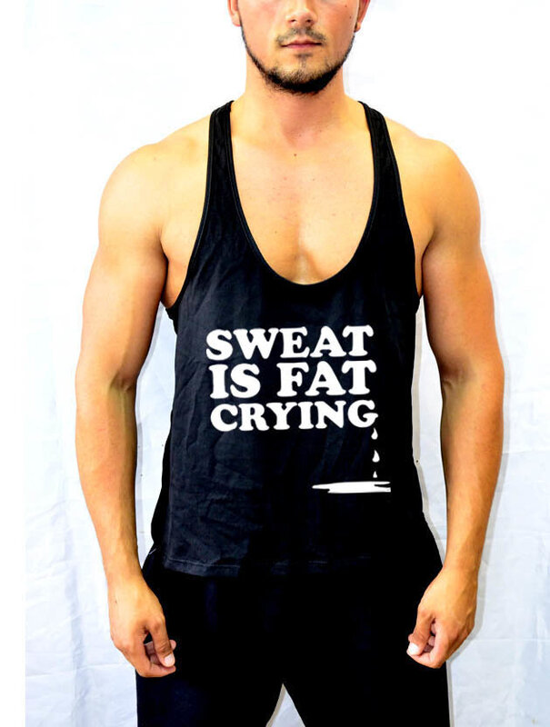 Sport póló a fitneszhez "SWEAT IS FAT CRYING"