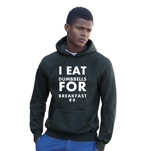 Fitness pulóver "I EAT DUMBBELLS"