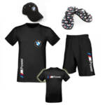 Egyedülálló nyári együttes, amely pólóból és rövidnadrágból áll BMW M Power+ Sportos strandpapucs + sapka BMW M Power