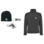 Férfi“SoftShell” Kabát BMW MPower HÍMZETT logóval + BMW MPower Téli sapka hímzéssel + kulcstartó + öngyűjtő csomag-Copy