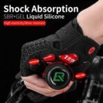 ROCKBROS GLOVES - SHORT FINGER BLACK&RED COLOUR
