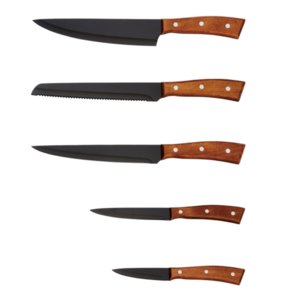 Комплект ножове с дървена поставка ZEPHYR ZP 1633 X5WS, 6 части, Неръждаема стомана, Кафяв