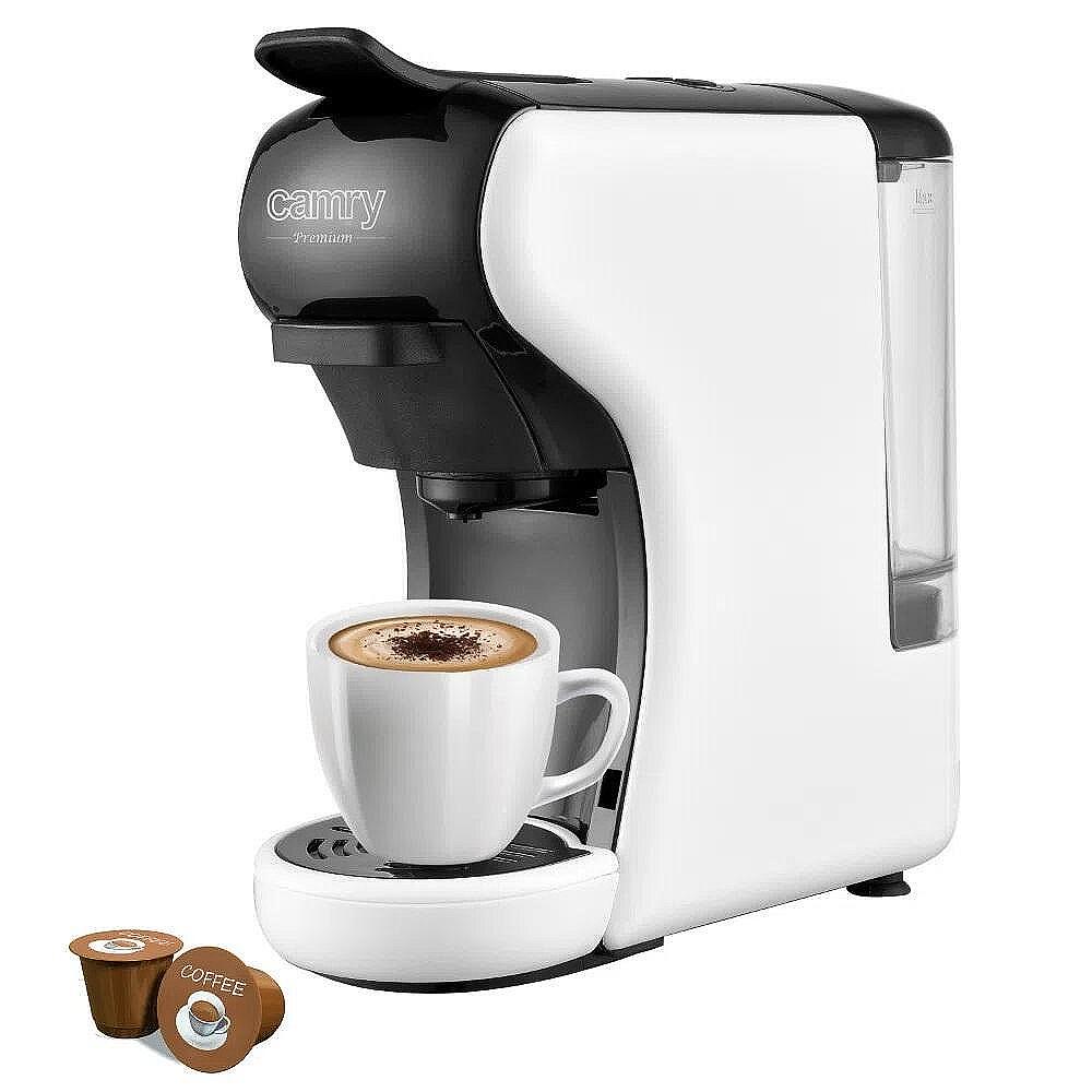 9в1 Еспресо машина за мляно кафе и капсули Camry CR 4414, 3000W, 19 bar, Черен/бял