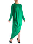 Ежедневна рокля от трикос дълги ръкави, зелена