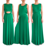 Дълга зелена рокля от трико