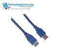 USB кабел AM/AF 3.0V Blue 1.8m