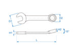 13mm звездогаечен ключ къс - 10D0-13 KING TONY