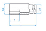 36mm вложка ударна шестостен удължена 1/2" - 443536M KING TONY