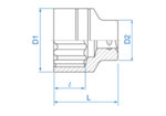 1-1/16 вложка дванадесетостен 3/4" - 633034S KING TONY