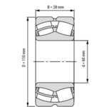 22212-E SKF лагер 60x110x28